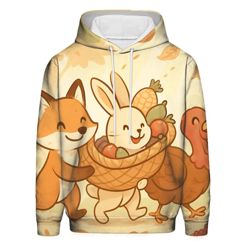 Woodland Harvest Parade Of Friends premium hoodies