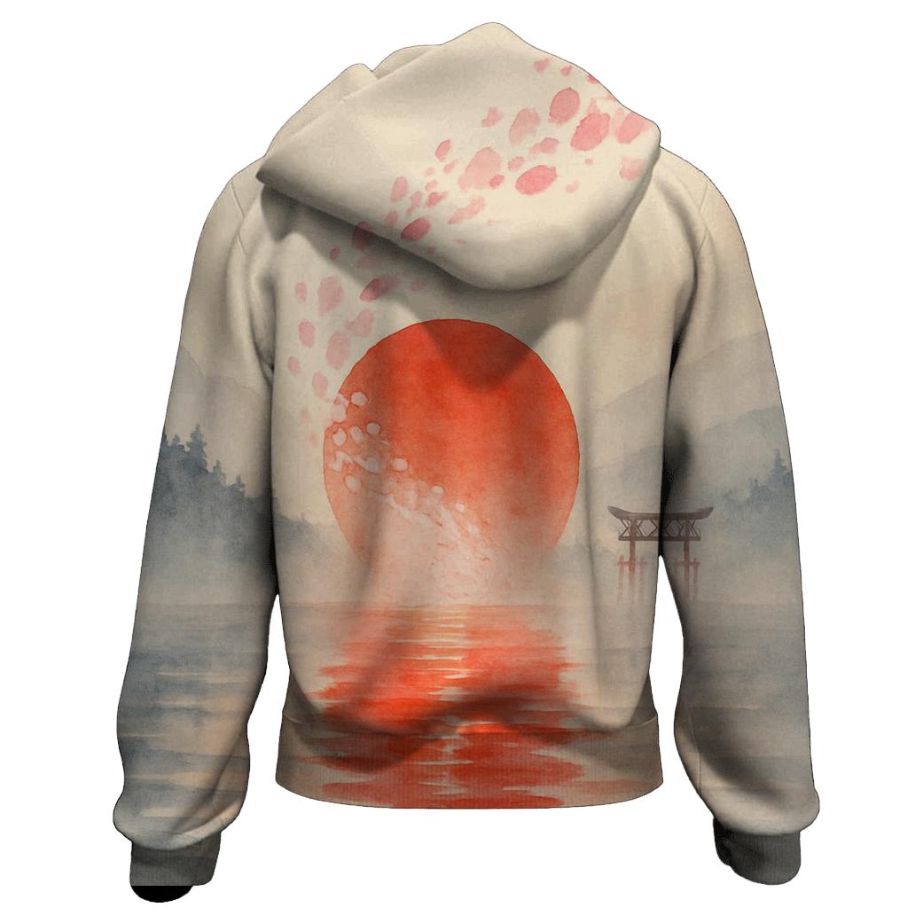 Sakura Horizon Flagscape Japan lightweight hoodies
