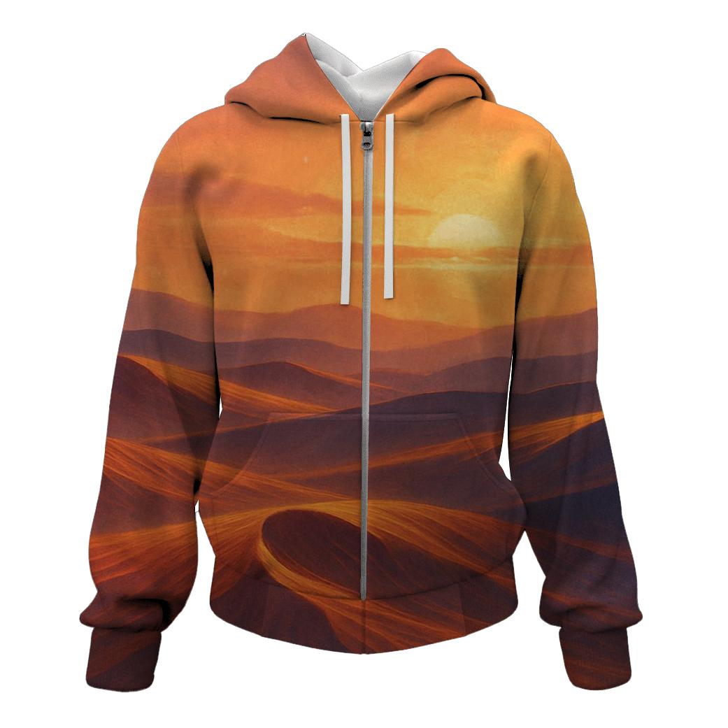 Saffron Dune Reverie embroidered hoodies