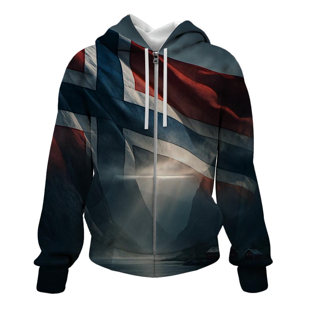 Northern Light Weave Flag Norway pullover hoodies