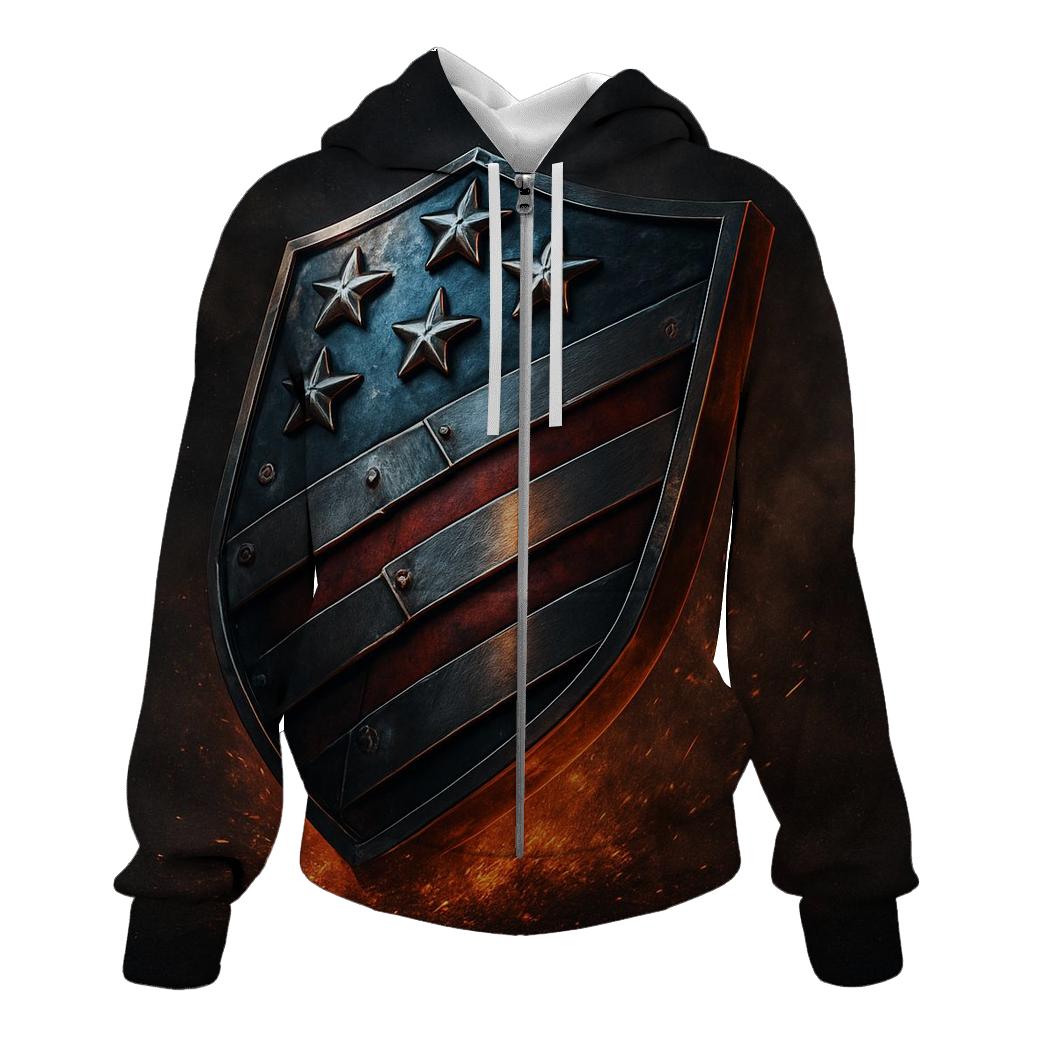 Forged Steel Stars And Stripes Crest heavyweight hoodies