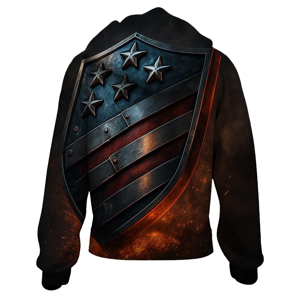 Forged Steel Stars And Stripes Crest heavyweight hoodies