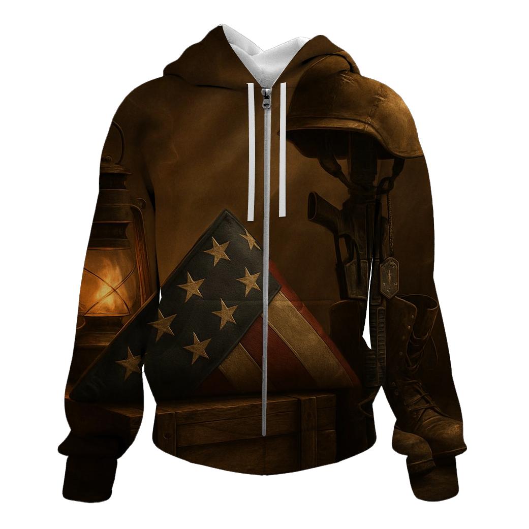 Memorial Lantern Fold zip-up hoodies