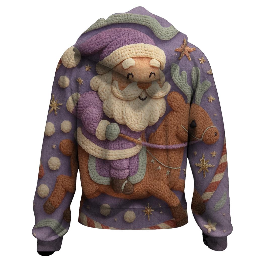 Knitted Cosmos Santa And Reindeer Carousel premium hoodies