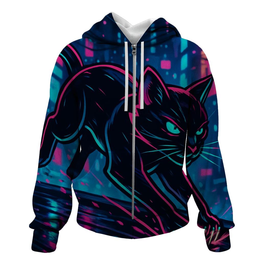 Neon Alley Circuit Cat Sprinter pullover hoodies