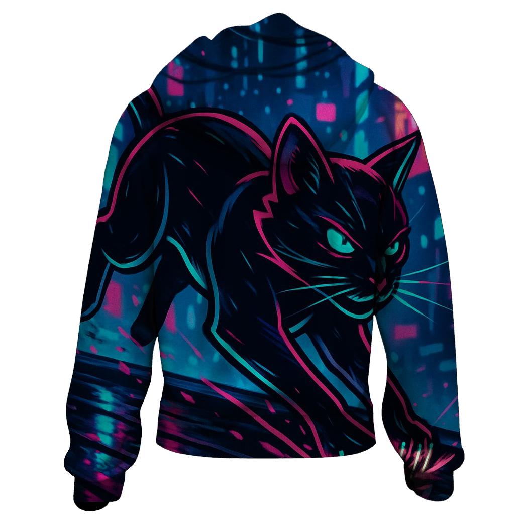 Neon Alley Circuit Cat Sprinter pullover hoodies