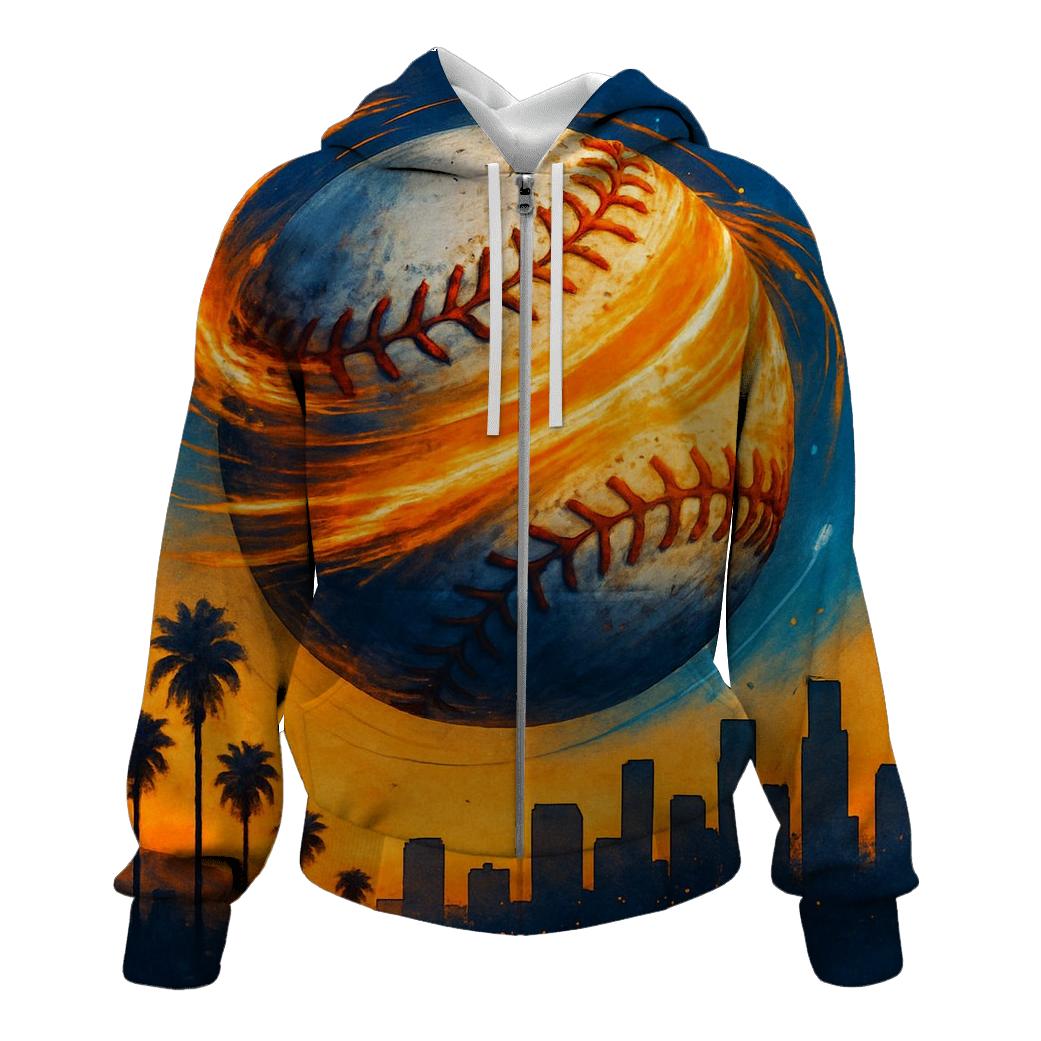 Sunset Seam Spiral Over The City hoodies fashion