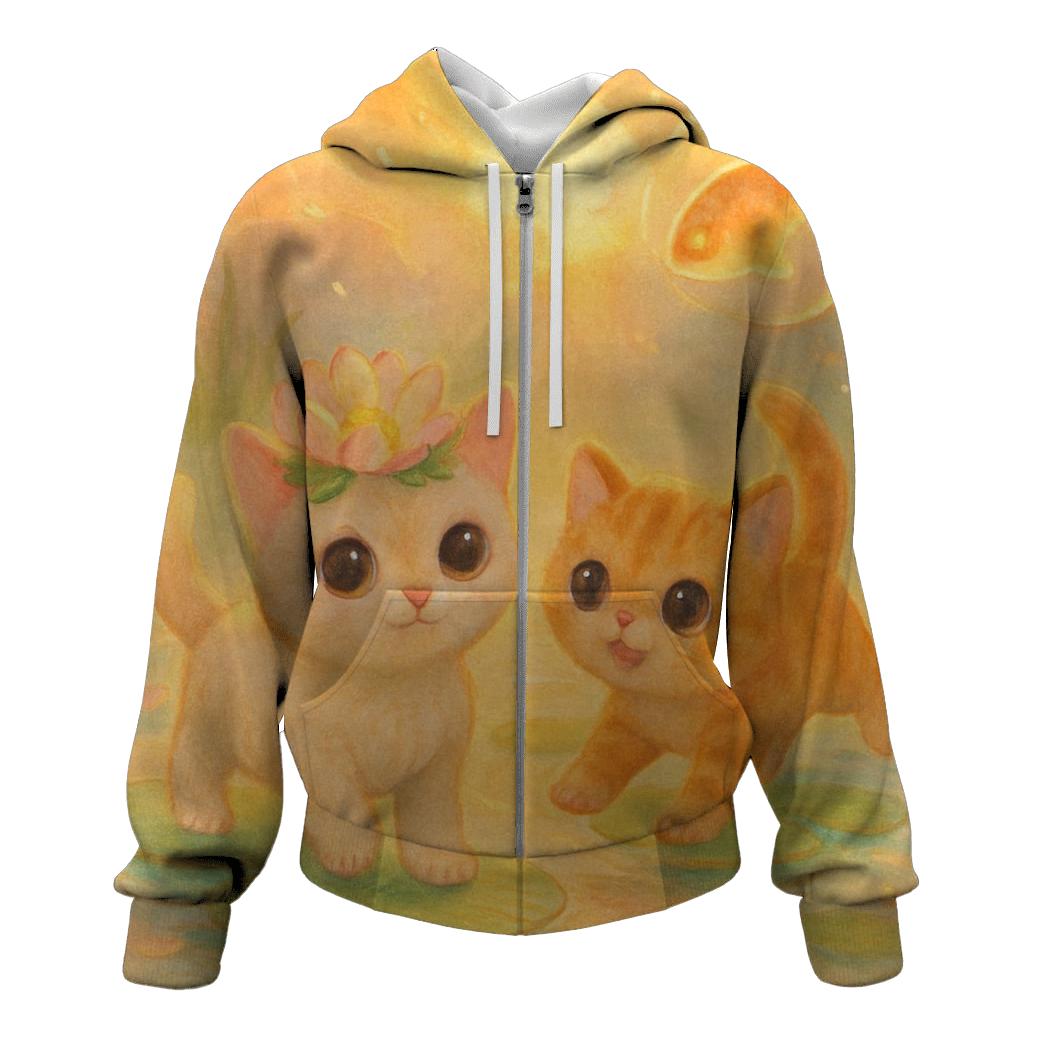 Sunrise Lotus Crown Kitty Parade graphic hoodies