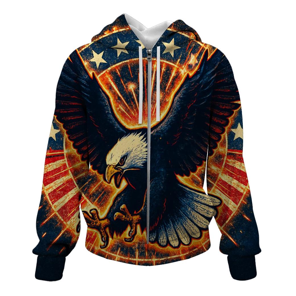 Eagle Dive Through Firework Halo custom hoodies