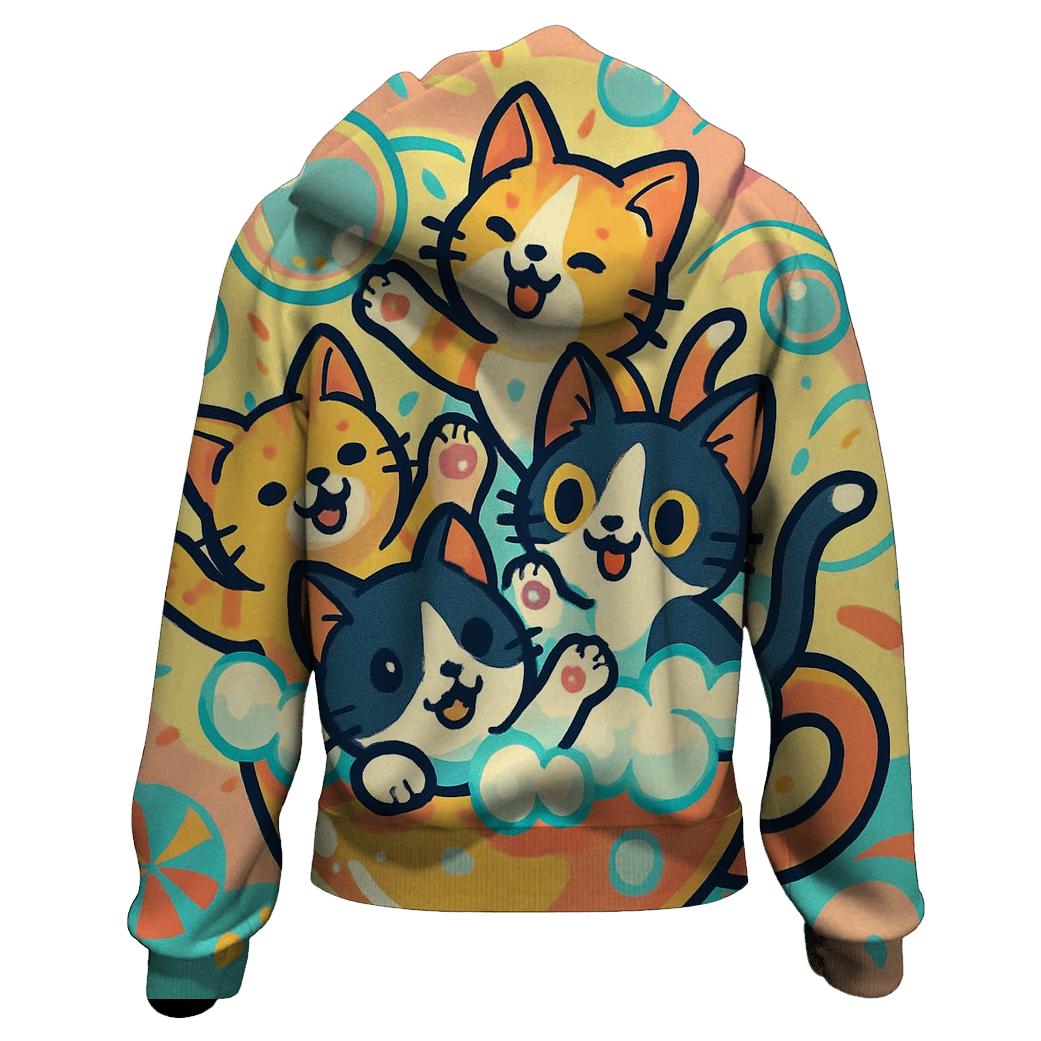 Carnival Bubble Bath Kittens heavyweight hoodies