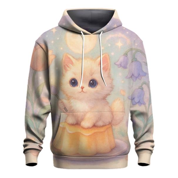Moonlit Pudding Garden Kitten graphic hoodies