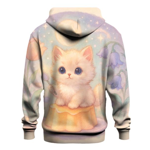 Moonlit Pudding Garden Kitten graphic hoodies