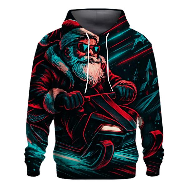 Neon Night Rider Santa custom hoodies