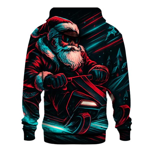 Neon Night Rider Santa custom hoodies