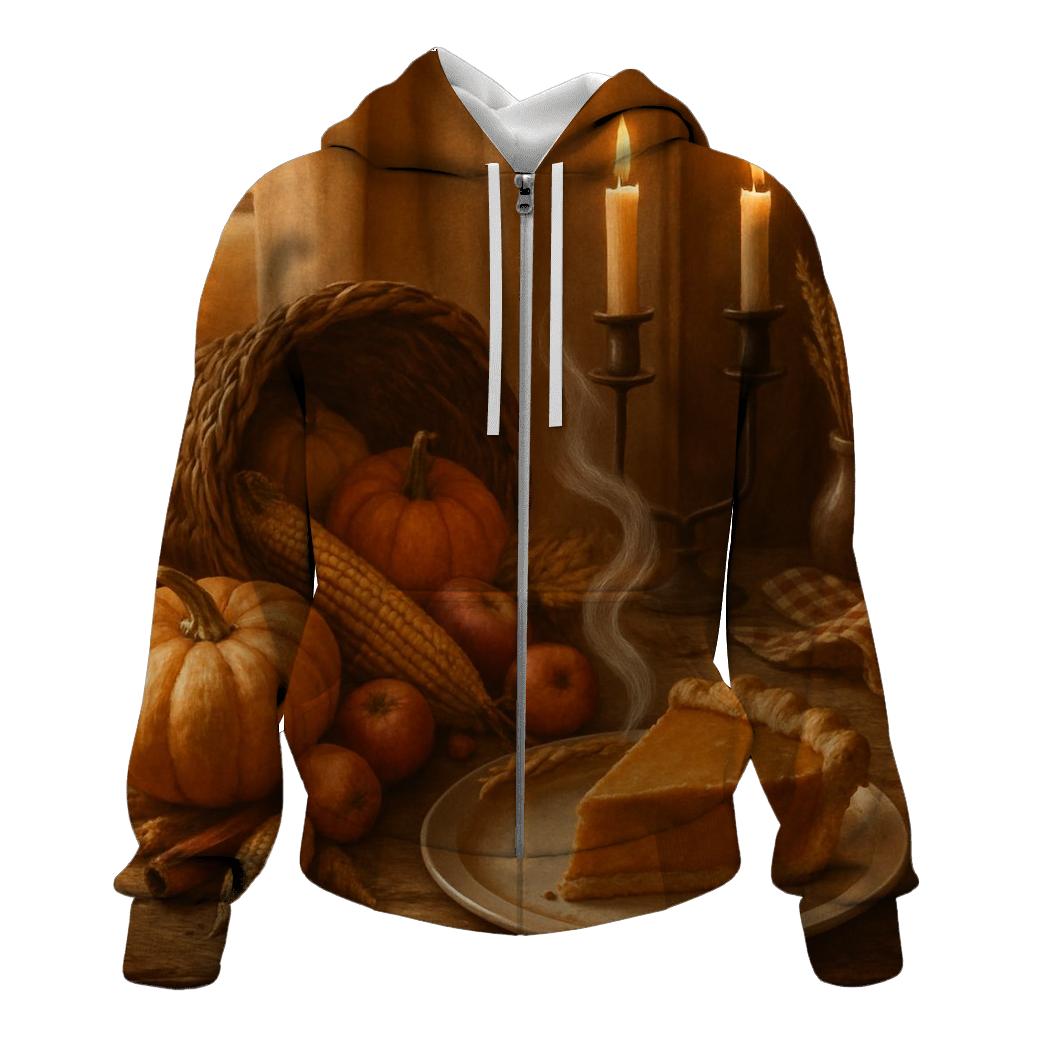 Farmhouse Hearthside Cornucopia Still Life custom hoodies