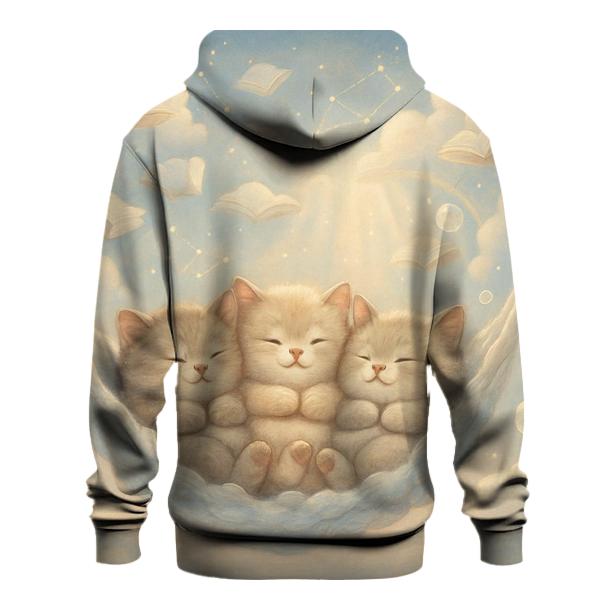 Cloud Library Naptime Cats graphic hoodies