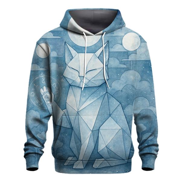 Lunar Origami Guardian Cat heavyweight hoodies