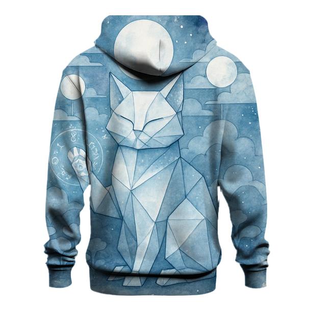 Lunar Origami Guardian Cat heavyweight hoodies