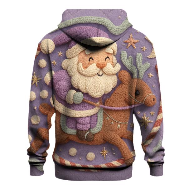 Knitted Cosmos Santa And Reindeer Carousel printed hoodies