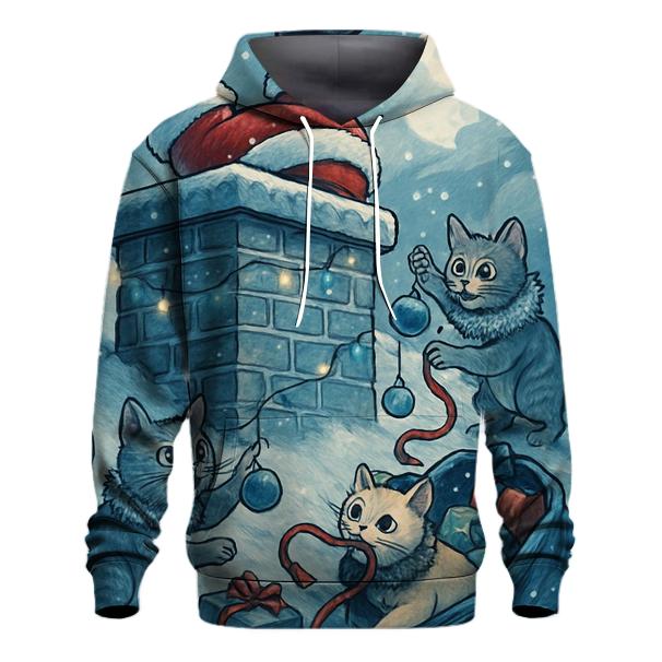 Santa Stuck In Chimney With Mischievous Christmas Cats hoodie styles