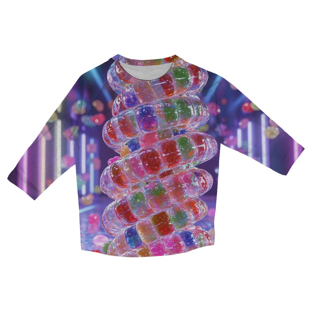 Neon Gummy Roller Rink Frenzy fashion 3/4 sleeve shirts