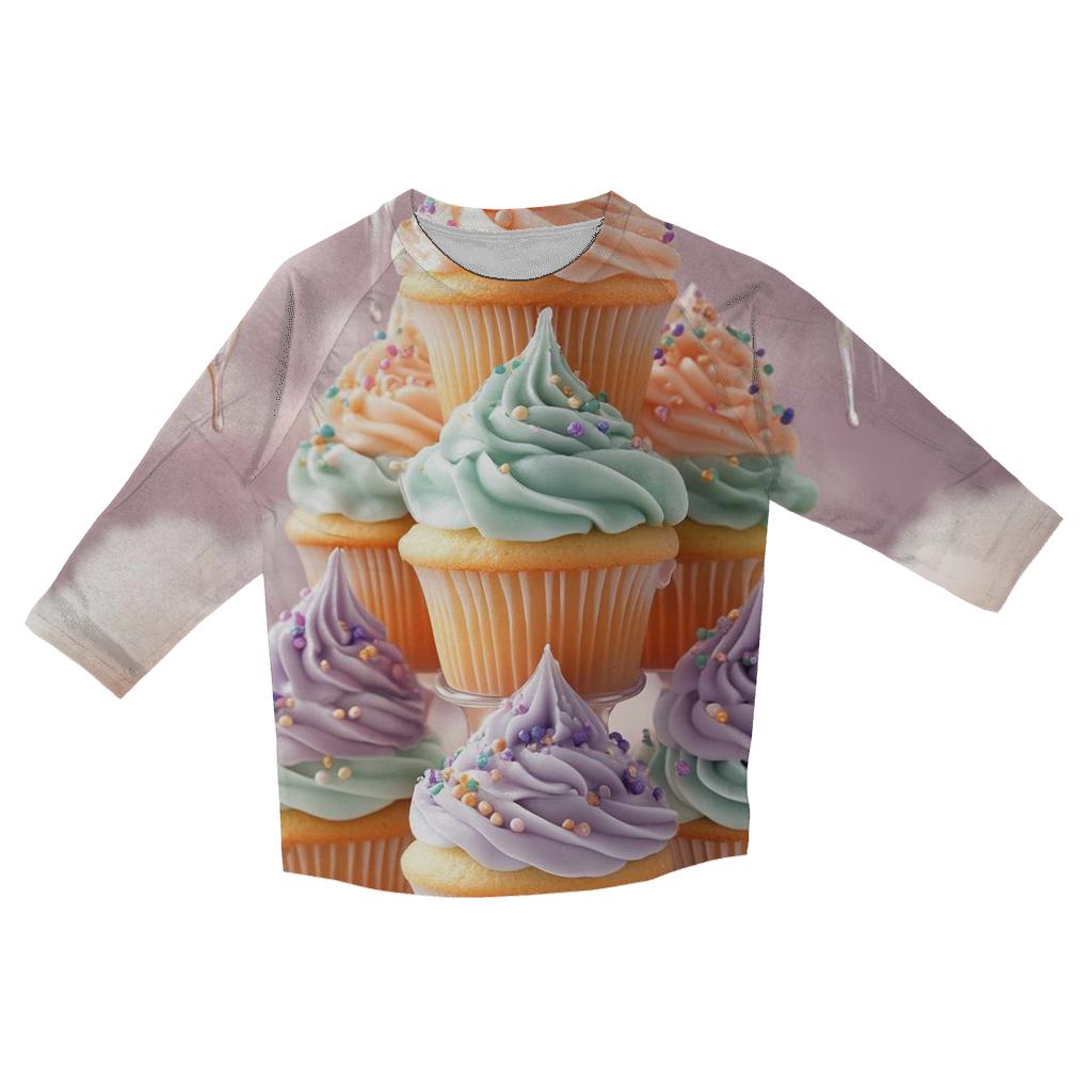 Cupcake Tower Cloud Garden designer 3/4 sleeve blouses
