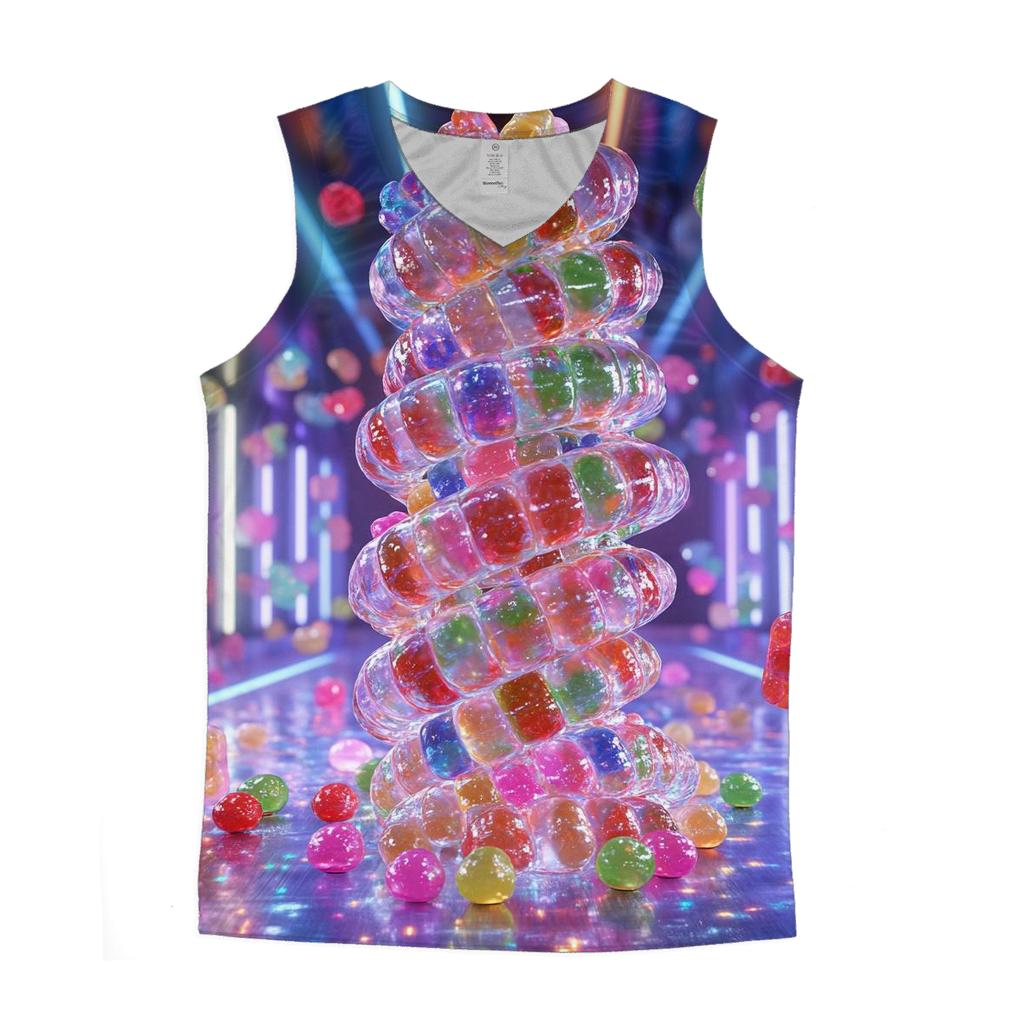 Neon Gummy Roller Rink Frenzy casual summer tank tops