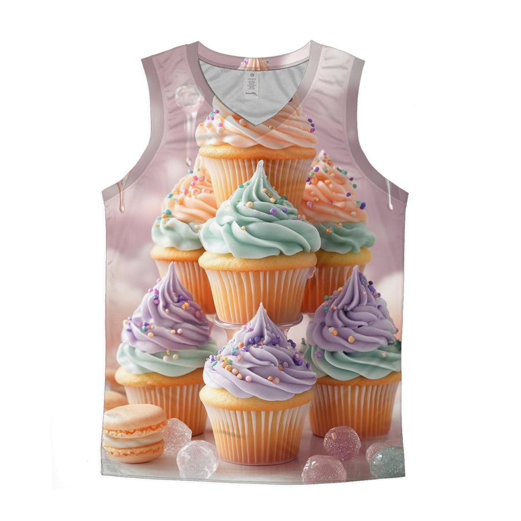 Cupcake Tower Cloud Garden graphic print tank tops