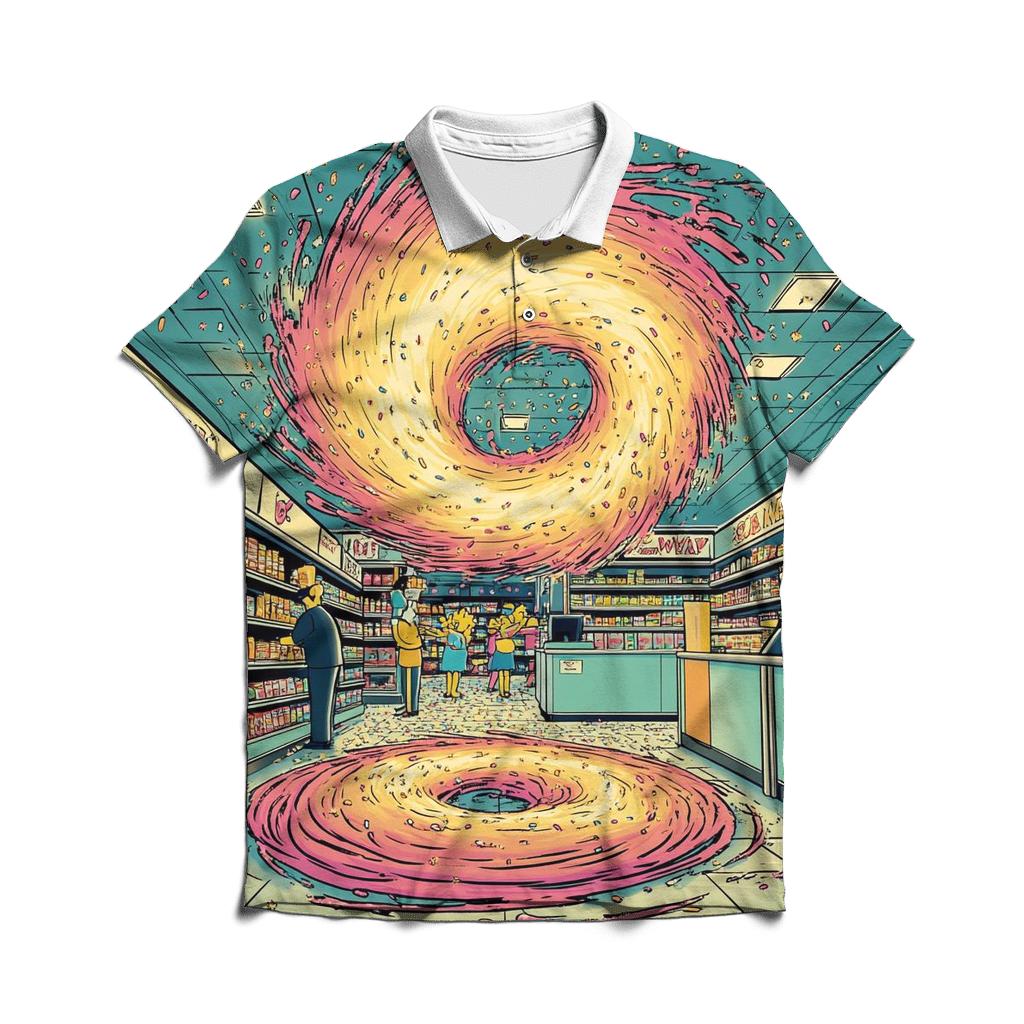 Kwik E Mart Donut Tornado Checkout designer slim fit polos