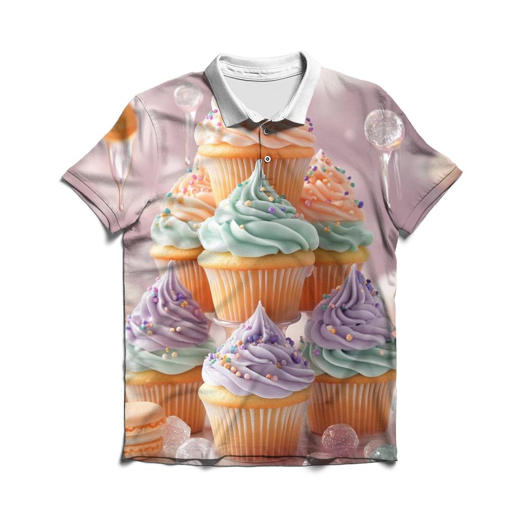 Cupcake Tower Cloud Garden branded logo polo shirts