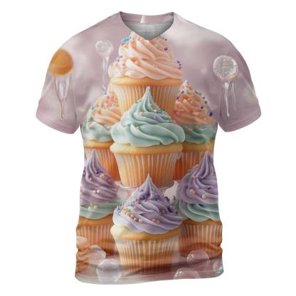Cupcake Tower Cloud Garden vibrant all-over design tees