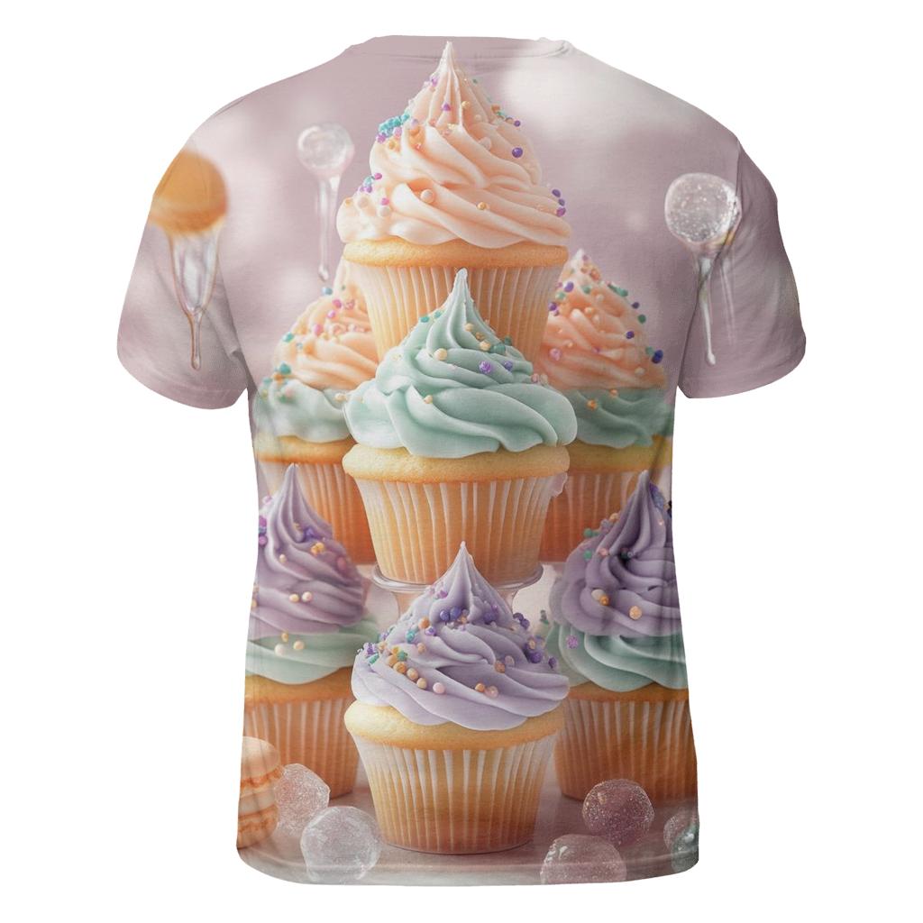 Cupcake Tower Cloud Garden vibrant all-over design tees