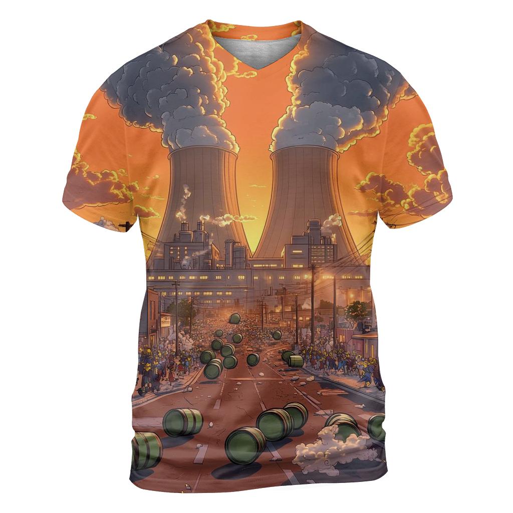 Springfield Power Plant Sunset Meltdown Parade statement graphic shirts