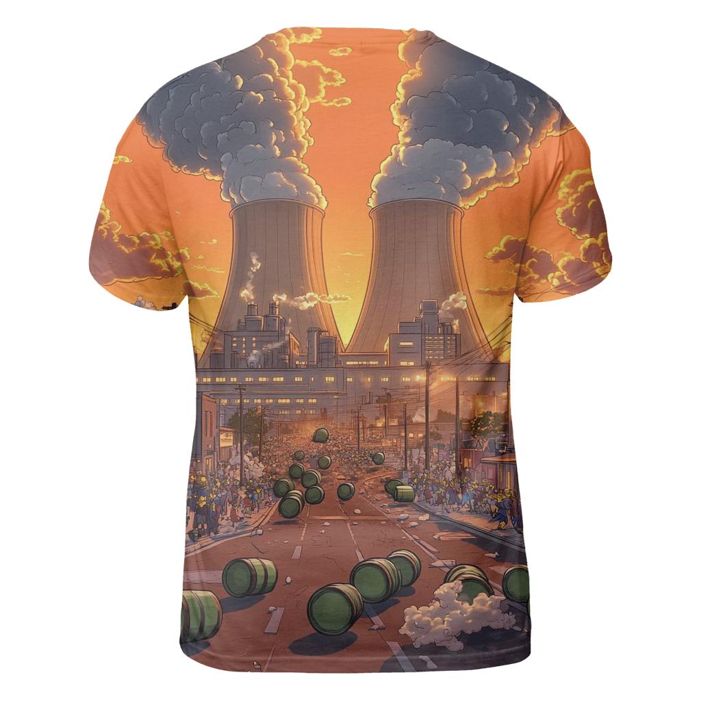 Springfield Power Plant Sunset Meltdown Parade statement graphic shirts