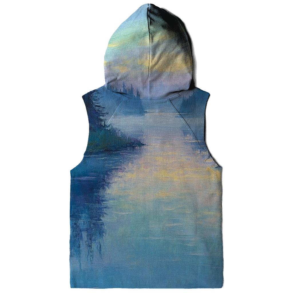 Claude Monet Inspired Aurora Over A Quiet River printed hoodies