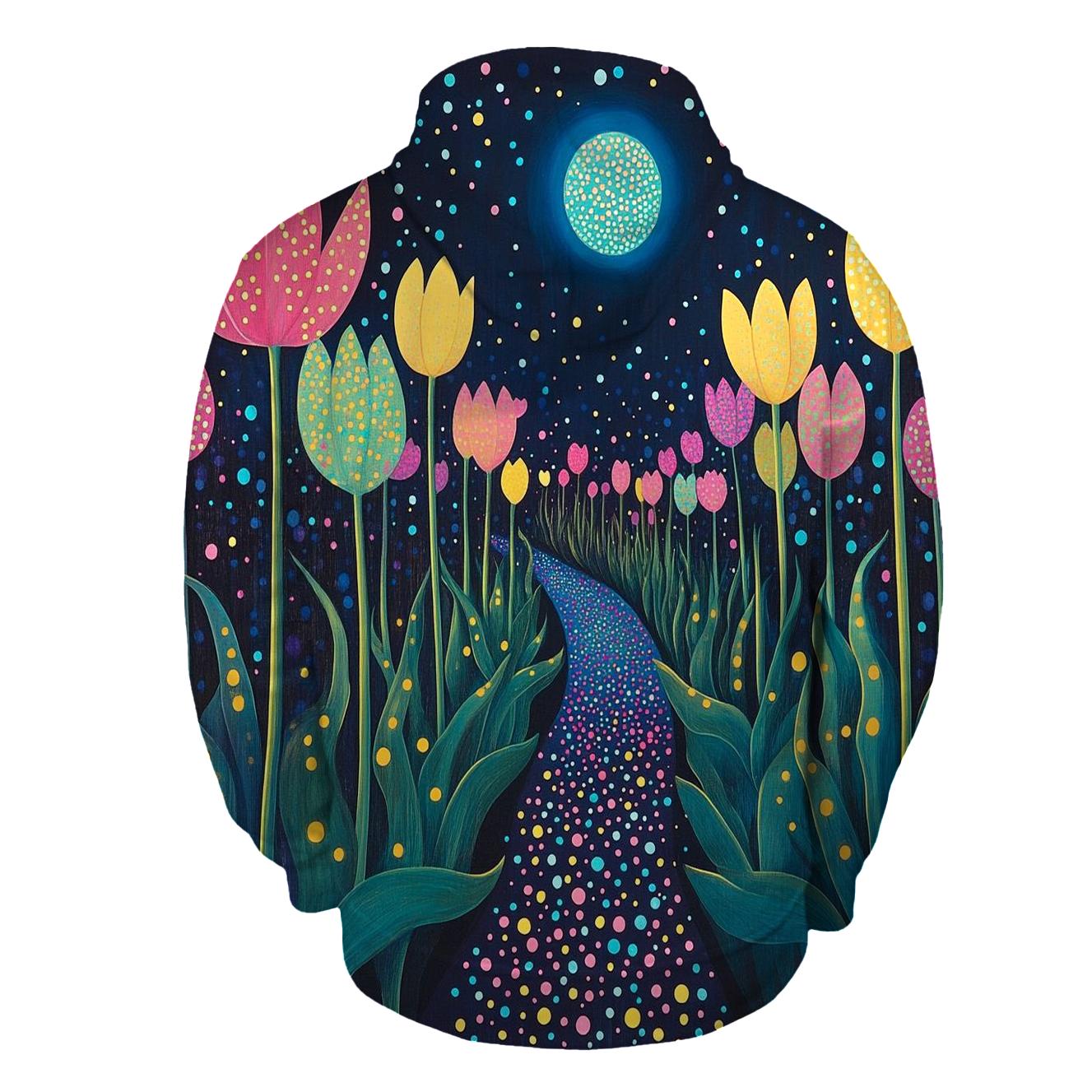 Yayoi Kusama Inspired Midnight Garden Of Tulips hoodie designs