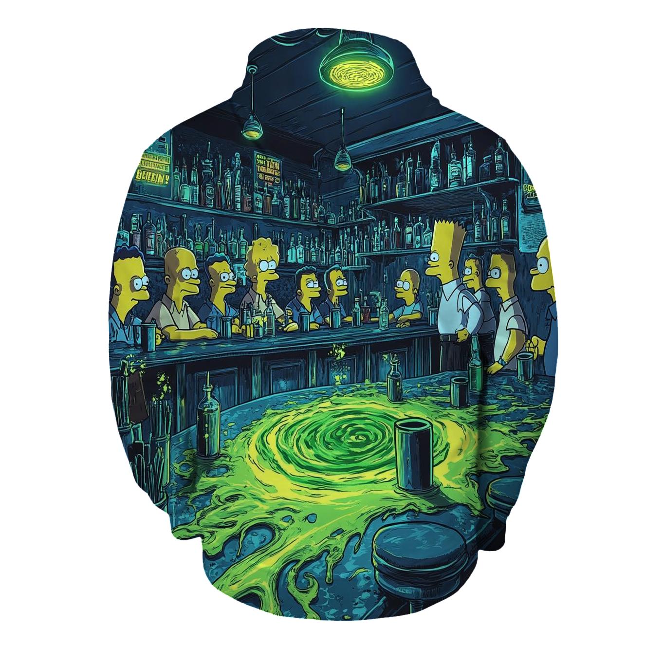 Moes Tavern Neon Spill Dimension pullover hoodies