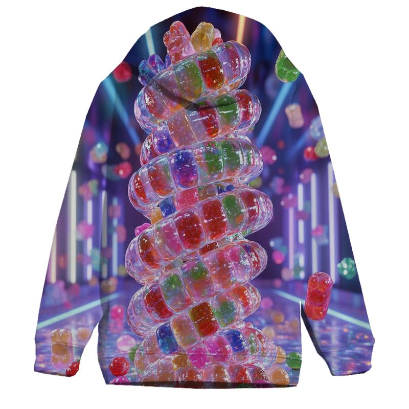 Neon Gummy Roller Rink Frenzy graphic hoodies