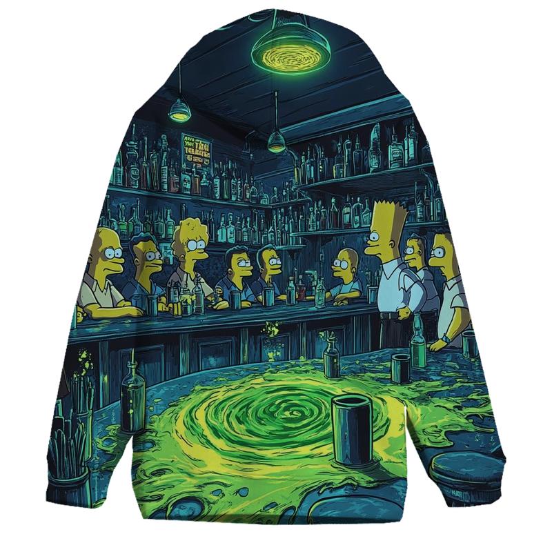 Moes Tavern Neon Spill Dimension printed hoodies