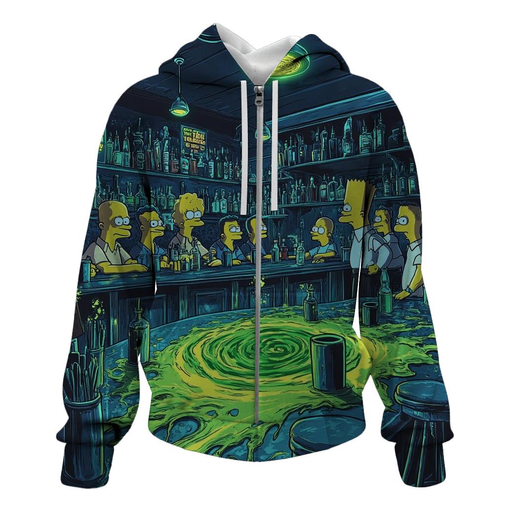 Moes Tavern Neon Spill Dimension heavyweight hoodies