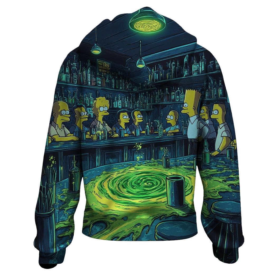 Moes Tavern Neon Spill Dimension heavyweight hoodies