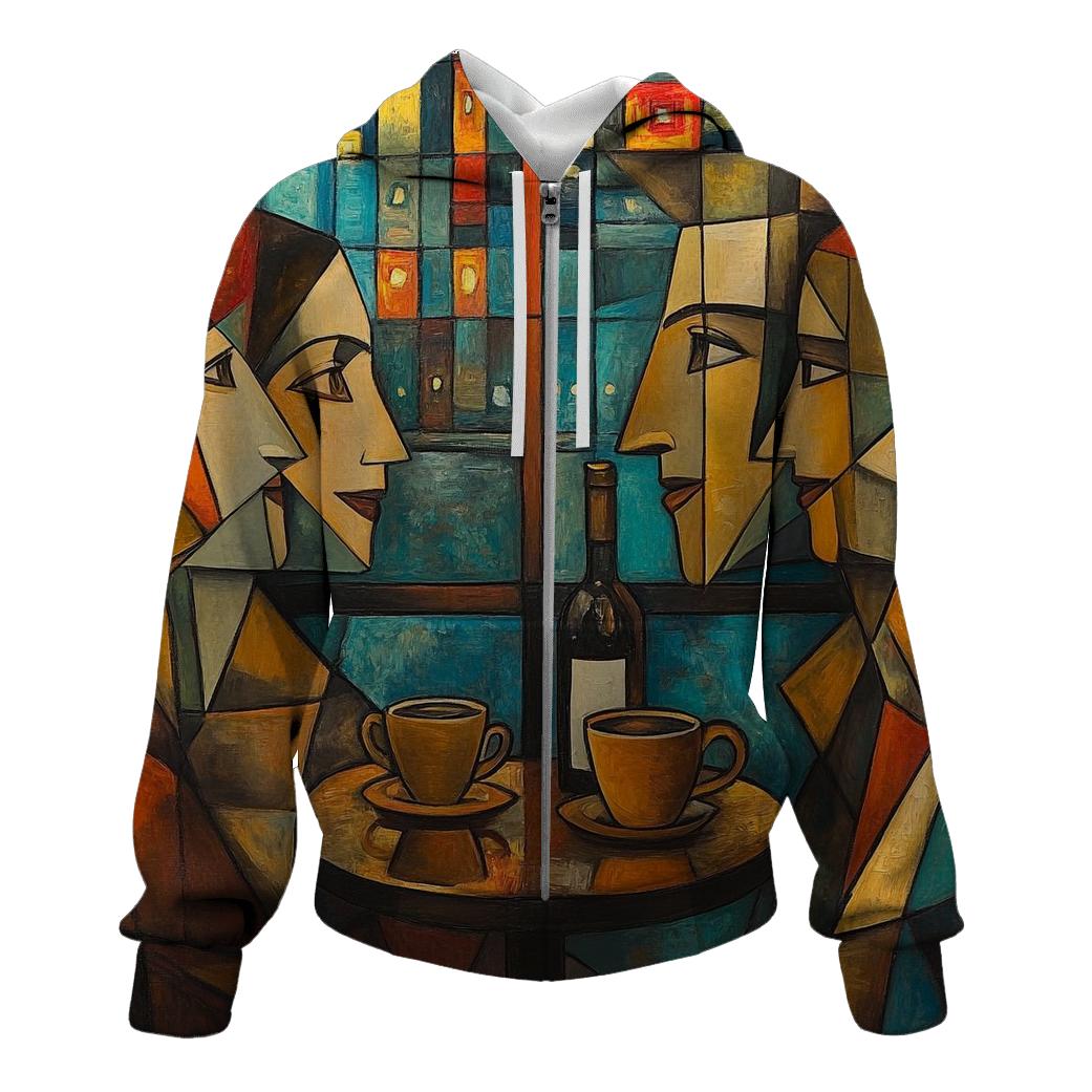 Pablo Picasso Inspired Cafe Friends In Cubist Citylights hoodie trends