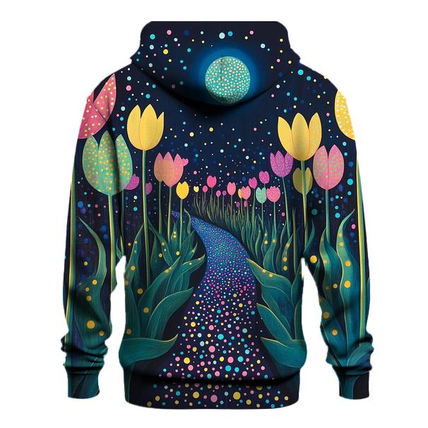 Yayoi Kusama Inspired Midnight Garden Of Tulips graphic hoodies