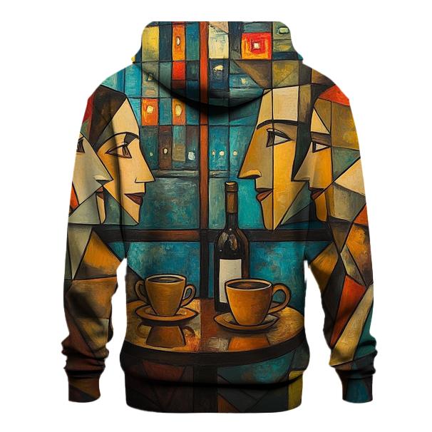 Pablo Picasso Inspired Cafe Friends In Cubist Citylights designer hoodies