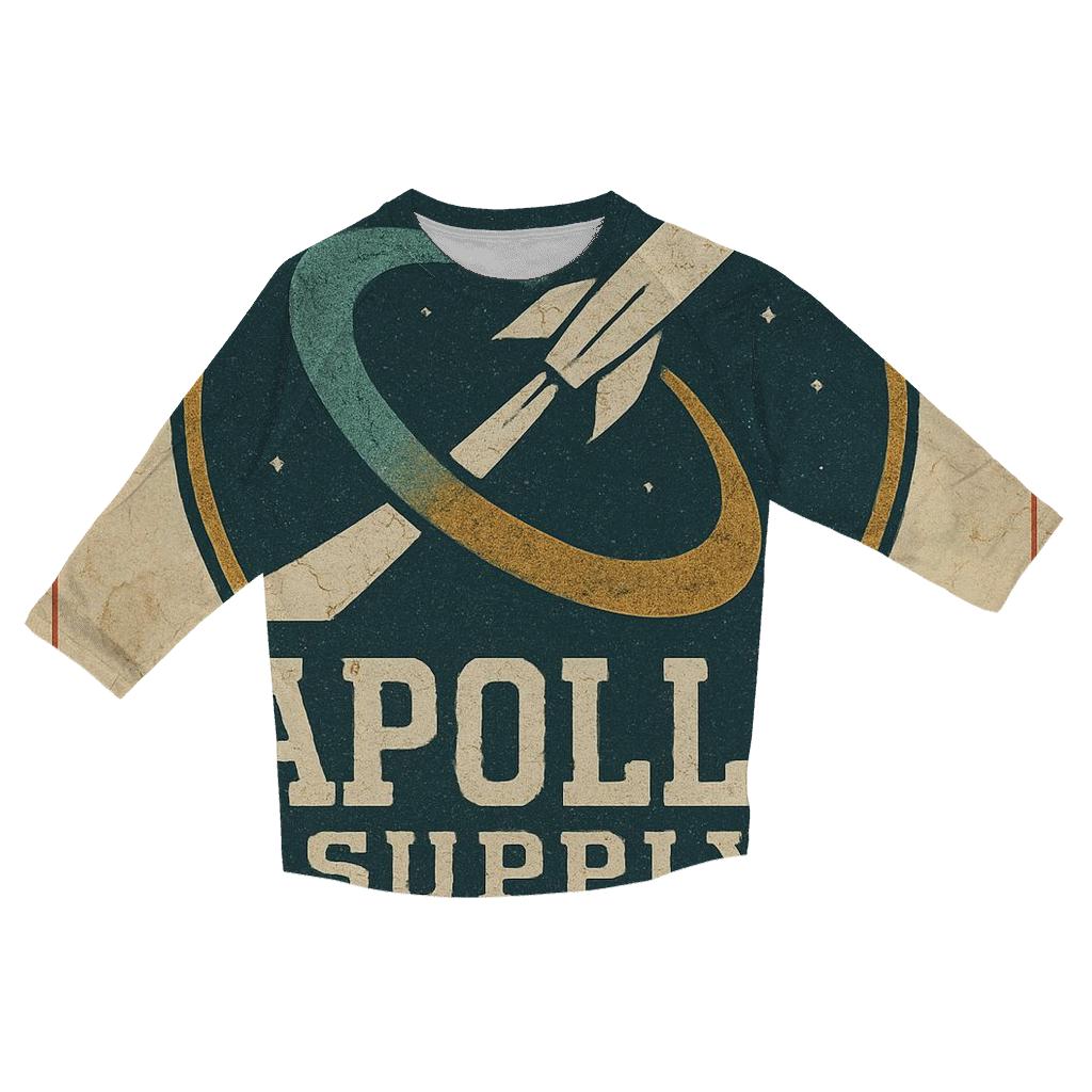 Weathered Apollo Era Mission Patch Poster personalized 3/4 sleeve tees