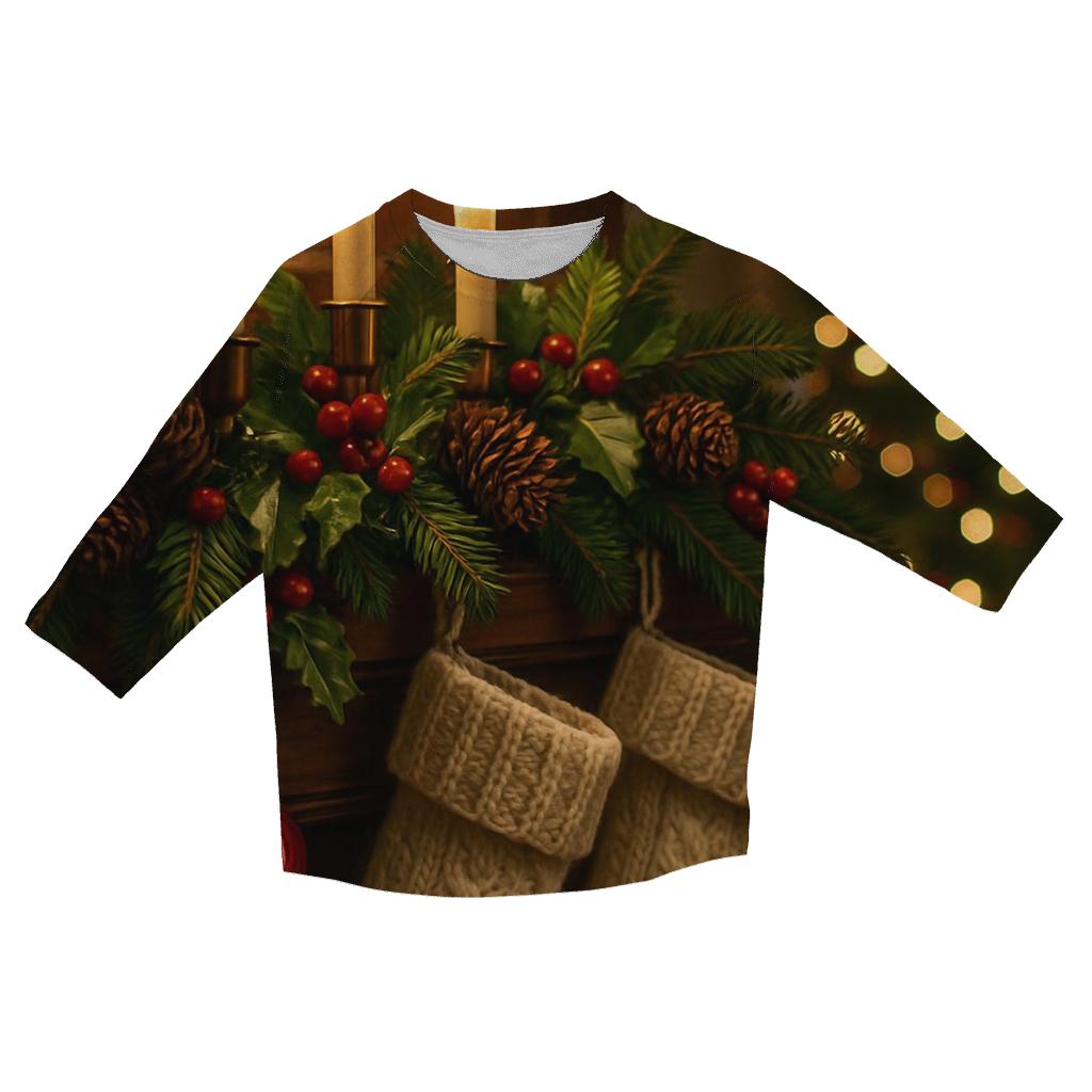 Candlelit Mantel Of Evergreen Dreams stylish quarter sleeve tops