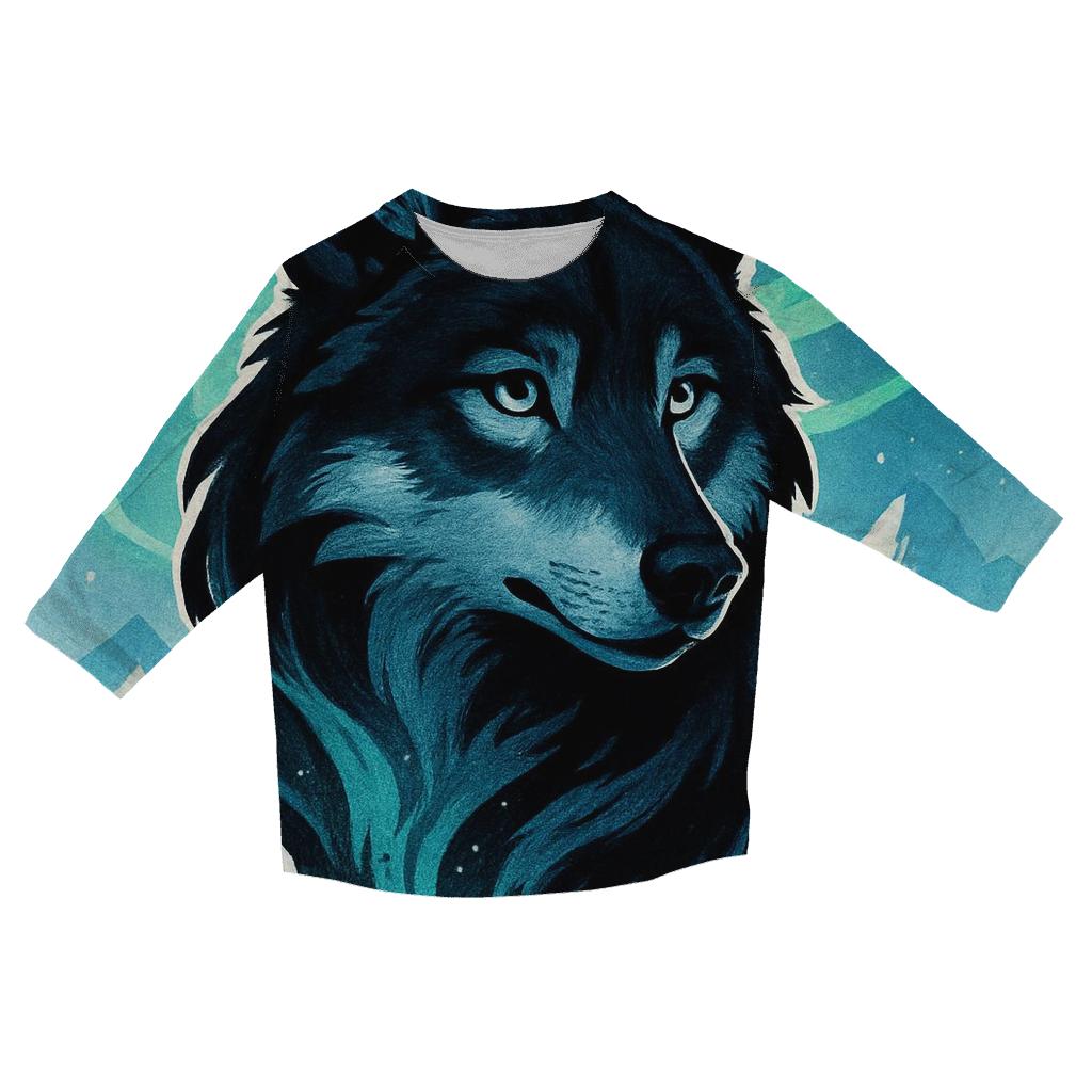The Auroral Ink Wolf casual three quarter sleeve shirts