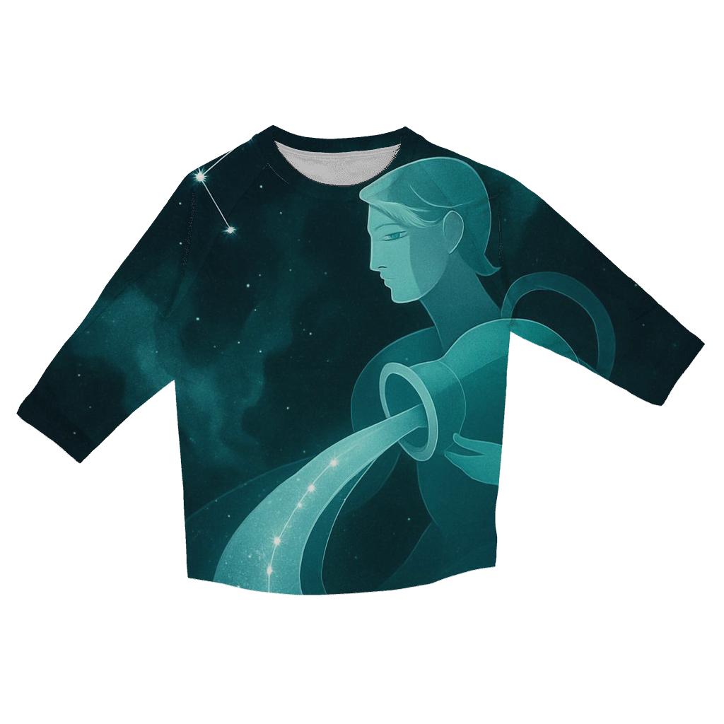 Aquarius Water Bearer Orbit Pour cotton quarter sleeve shirts