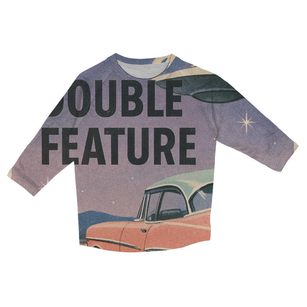Faded Drive In Cinema Sci Fi Double Feature custom 3/4 sleeve shirts