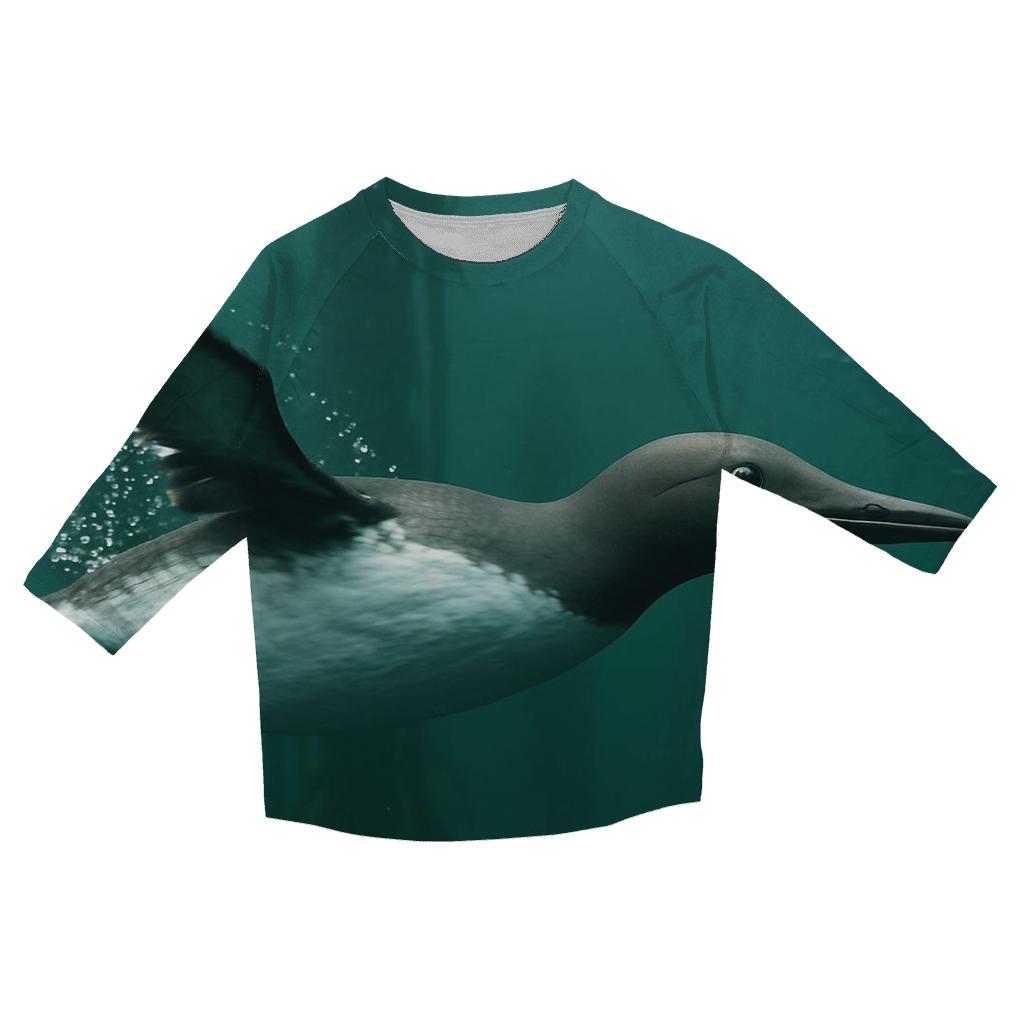 Kelp Forest Pursuit Common Murre trendy 3/4 sleeve tops